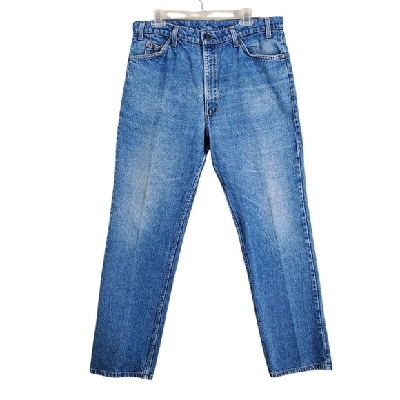 Vtg 80s Levis 509 Blue Jeans Men 38x32 Orange Tab Wide Straigh 05/87 USA (35x31) - Picture 8 of 12